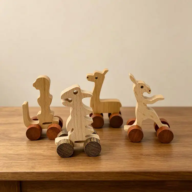 Letter Animals Cars - Custom OEM Solid Wood A-Z Alphabet Animal Car Educational Toy Photo | WOODMEMORY