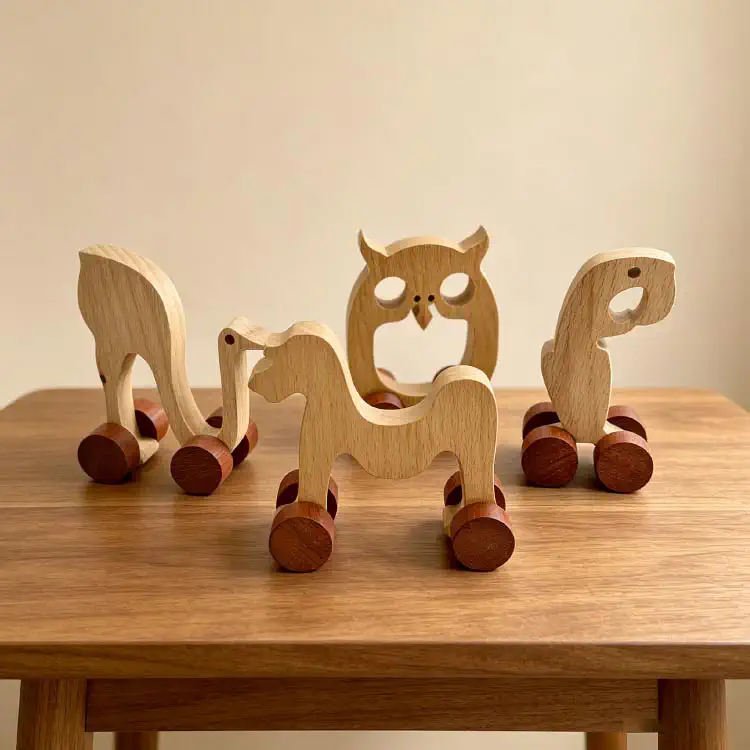 Letter Animals Cars - Custom OEM Solid Wood A-Z Alphabet Animal Car Educational Toy Photo | WOODMEMORY