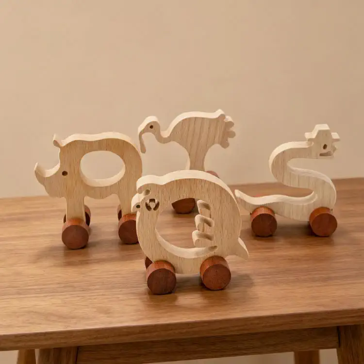 Letter Animals Cars - Custom OEM Solid Wood A-Z Alphabet Animal Car Educational Toy Photo | WOODMEMORY