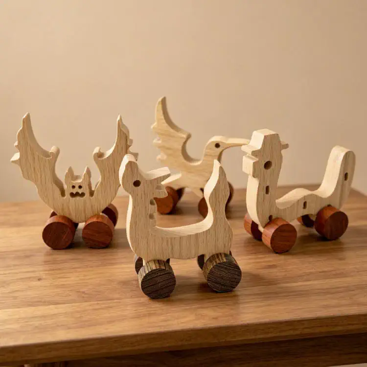 Letter Animals Cars - Custom OEM Solid Wood A-Z Alphabet Animal Car Educational Toy Photo | WOODMEMORY