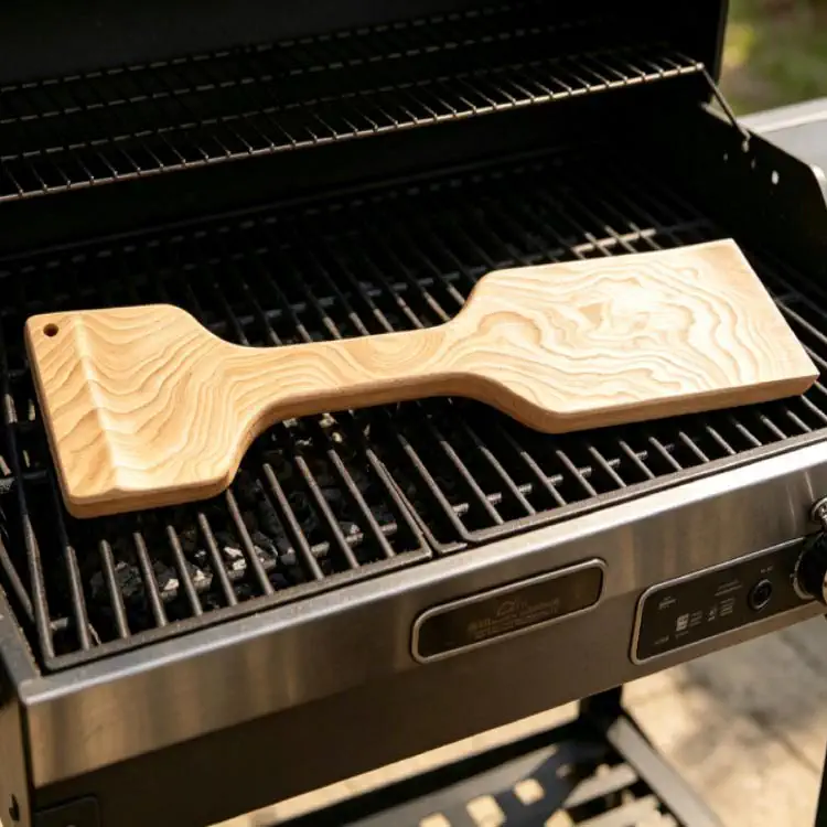 BBQ Grill Scraper - Custom OEM Food Safe Wooden BBQ Grill Cleaning Scraper Photo | WOODMEMORY
