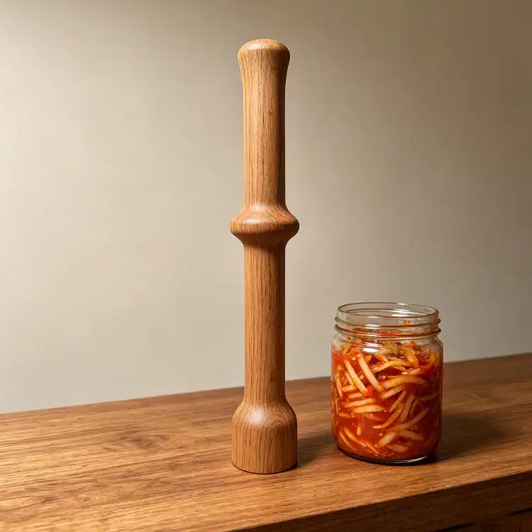 Sauerkraut Pounder - Custom OEM Beech Wood Vegetable Fermentation Pounder Factory Photo | WOODMEMORY