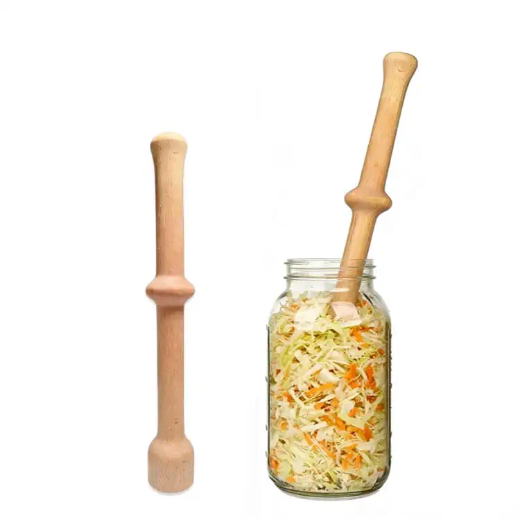 Sauerkraut Pounder - Custom OEM Beech Wood Vegetable Fermentation Pounder Factory Photo | WOODMEMORY