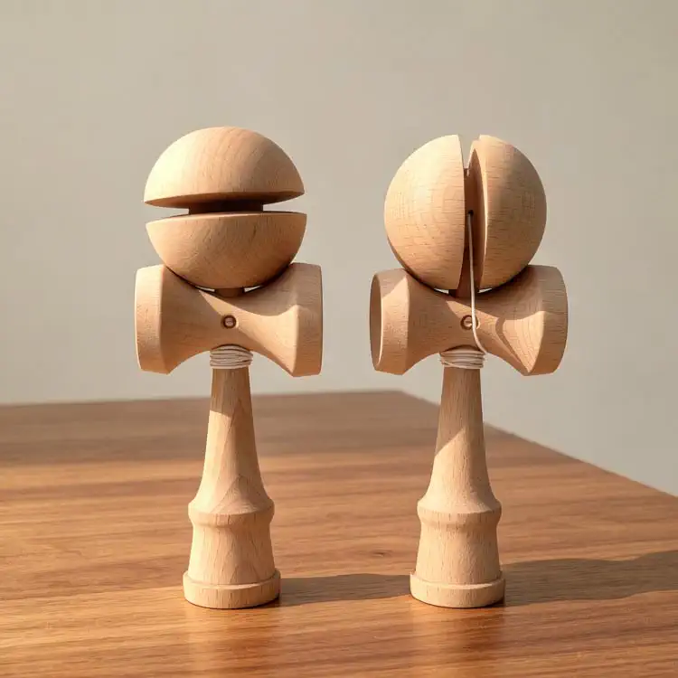 Kendamas - Custom OEM Handmade Beech Wood Skill Kendama Toy Factory Photo | WOODMEMORY