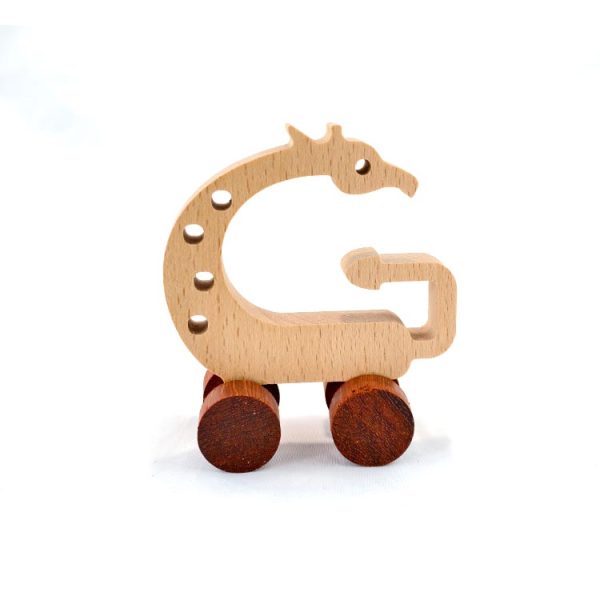 letter animals G giraffe 1 Natural Wooden 26 Letter Animals Cars,Early Education Brain Training And Psychotherapeutic Toys