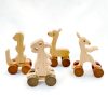 letter animals car IJKL WOODMEMORY Natural Wooden Talking Action Figures,Best Special Needs Educational Toys,26 Letter Animals With Wheels