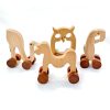 letter animals car MNOP WOODMEMORY Natural Wooden Talking Action Figures,Best Special Needs Educational Toys,26 Letter Animals With Wheels