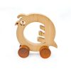 letter animals car Q quail 1 WOODMEMORY Natural Wooden Talking Action Figures,Best Special Needs Educational Toys,26 Letter Animals With Wheels