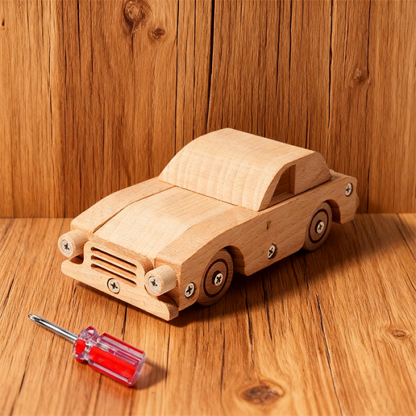 Natural Wooden Toy Vehicles 5 Designs